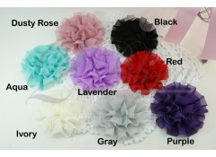 Parisian Chiffon Flower v2 (no centre), Pack of 3